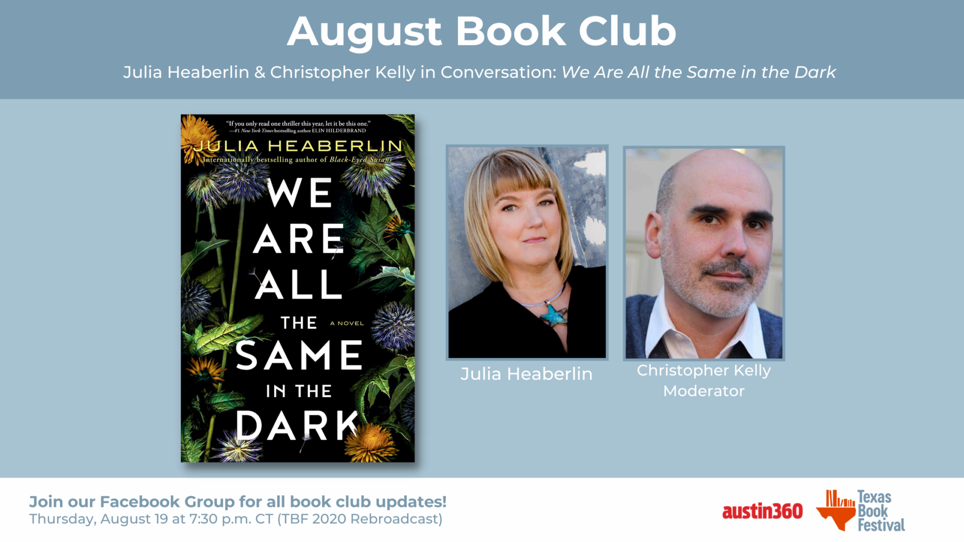 August Book Club: WE ARE ALL THE SAME IN THE DARK