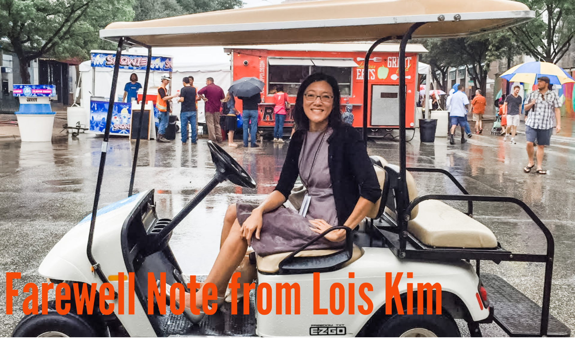 A farewell note and invitation from departing Executive Director, Lois Kim