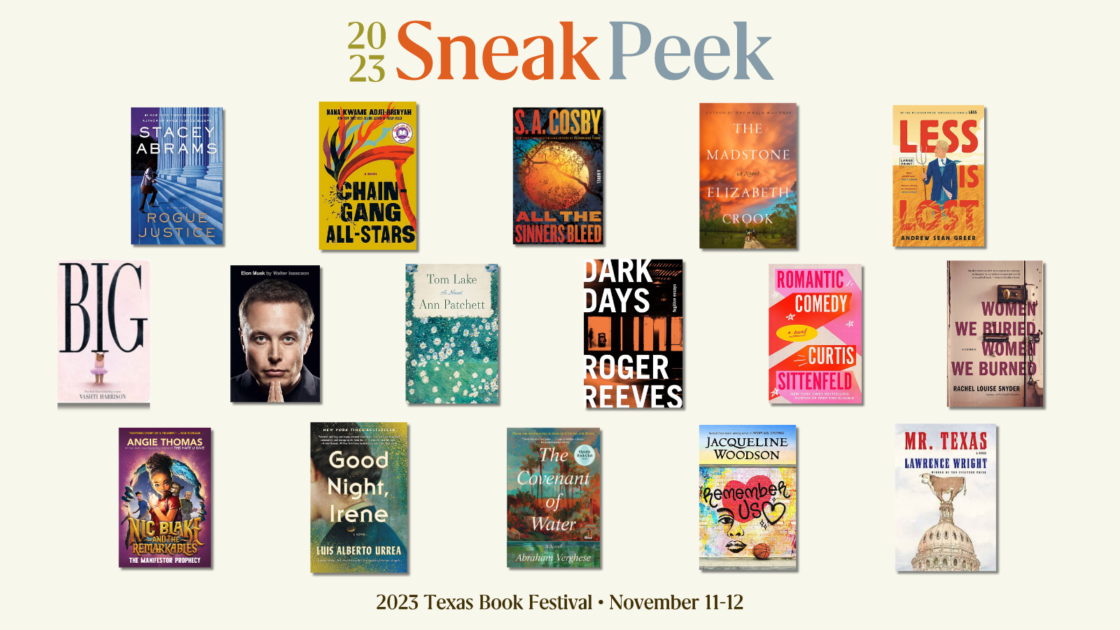 2023 Festival lineup sneak peek Book Covers