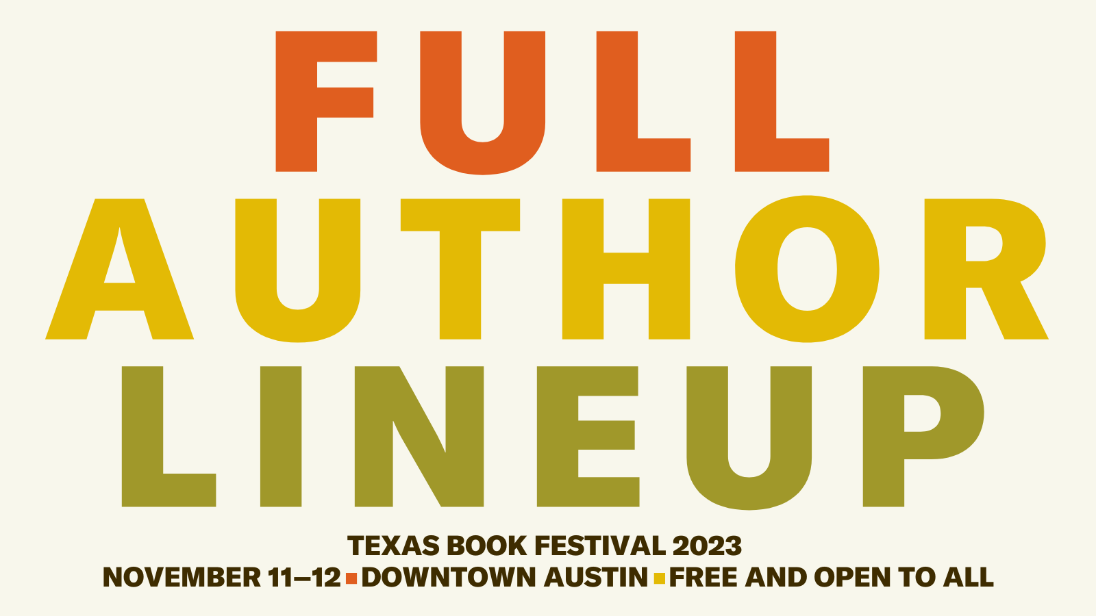 2023 Full Author Lineup Announced!