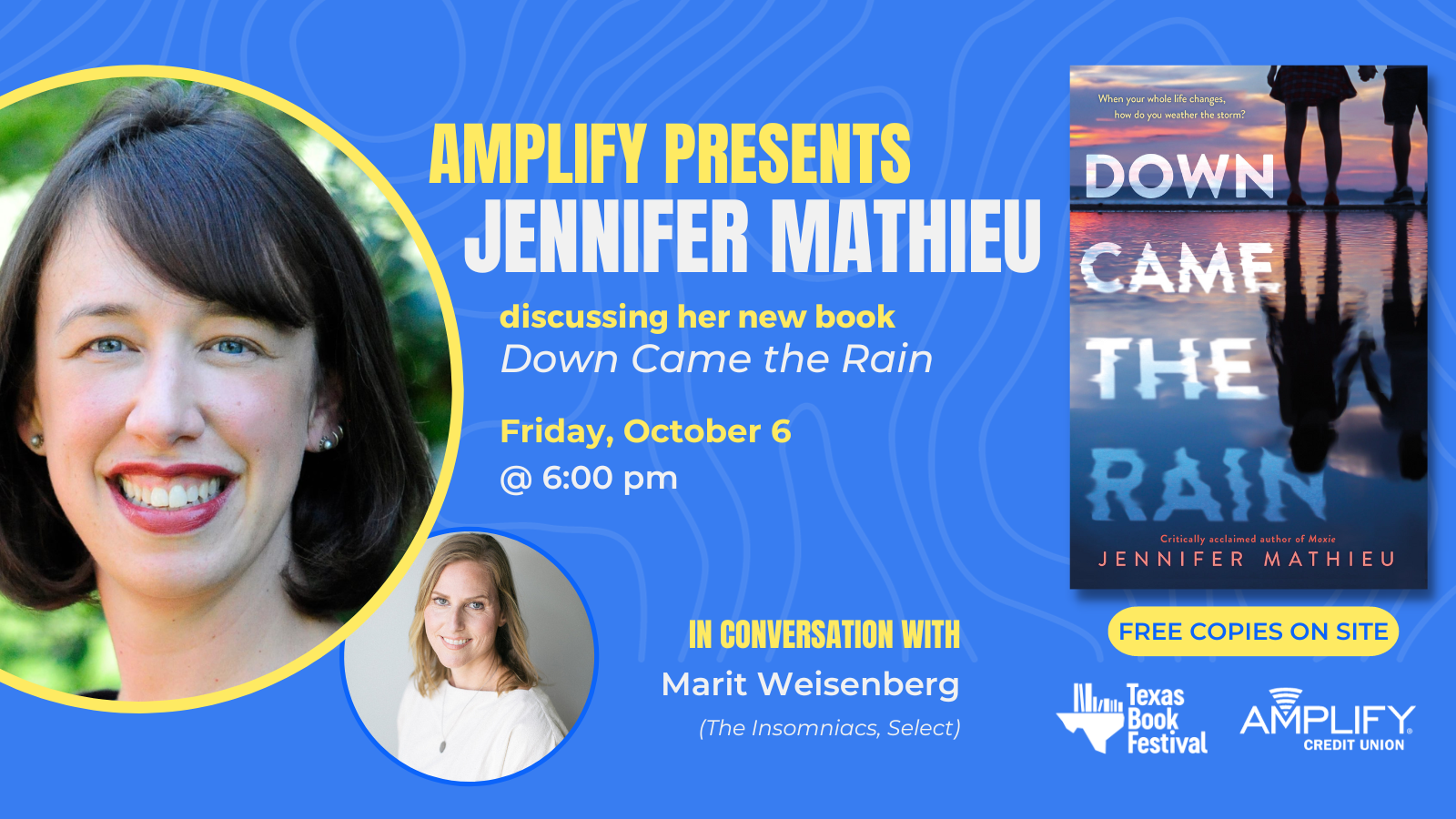 Jennifer Mathieu discussing Down Came the Rain with Marit Weisenberg